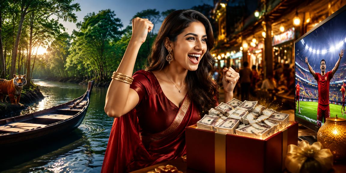 সুন্দরবন থিমে রাতের বাজারে ক্যাসিনো অ্যাপ ব্যবহার